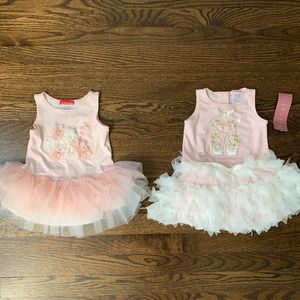New 2 frilly girls dresses/shirts Sz 18m